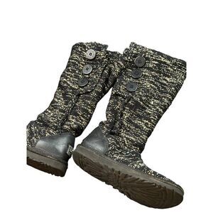 UGG Australia Women's Black cardi Knit Button Boots Size 7